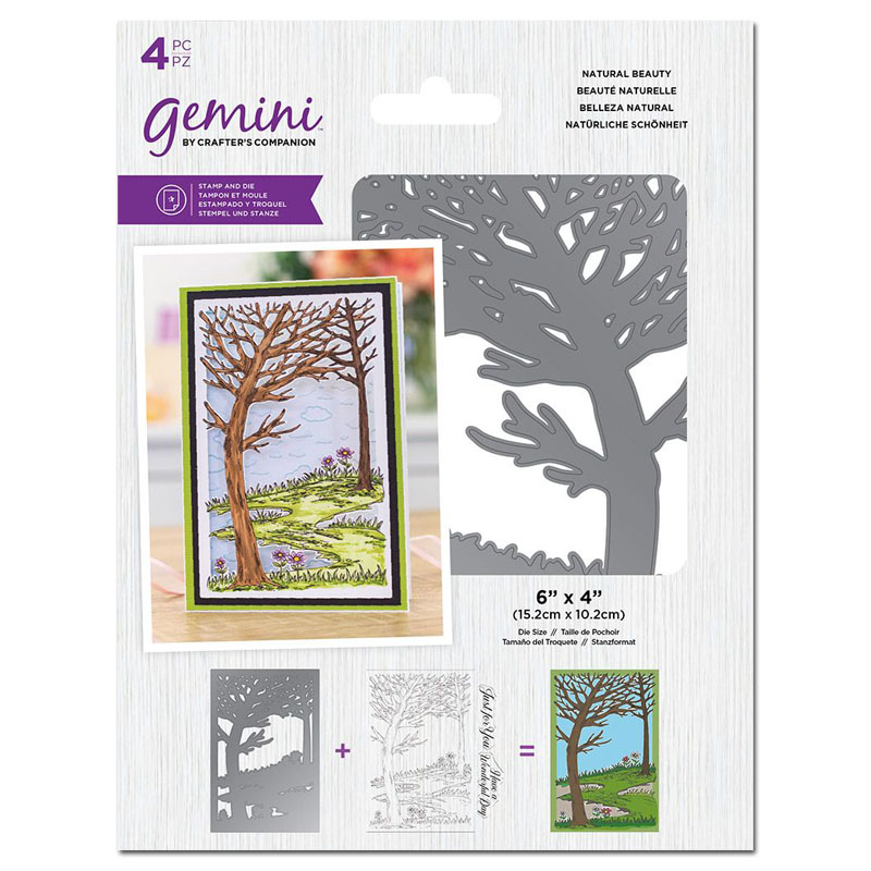 Gemini Cutting Die & Stamp Set, Create-A-Card - Natural Beauty