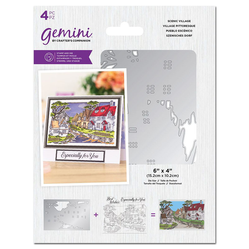(image for) Gemini Cutting Die & Stamp Set, Create-A-Card - Scenic Village