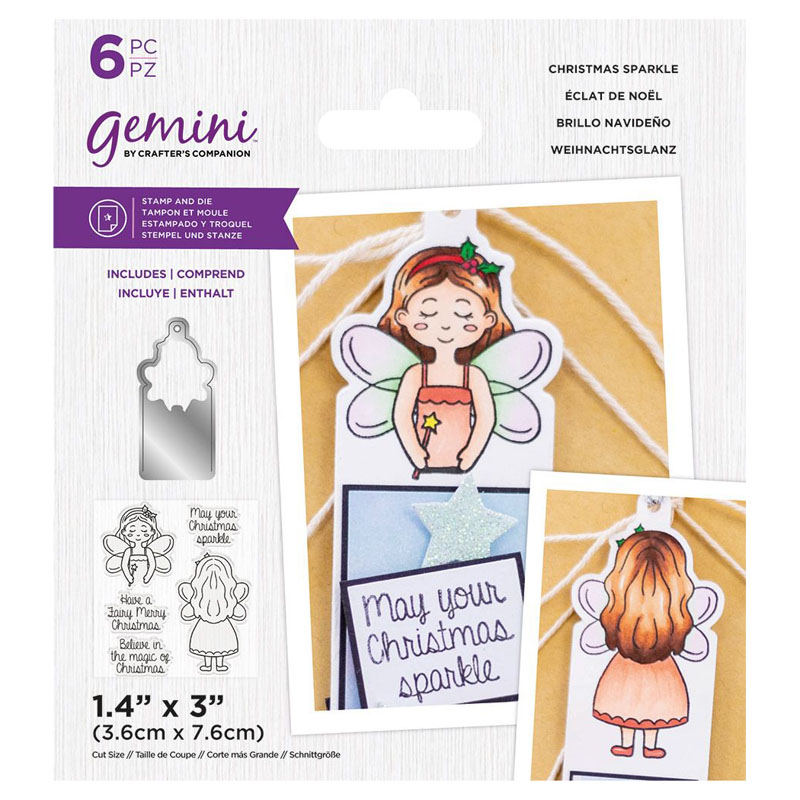 (image for) Gemini Cutting Die & Stamp Set, Front & Back Tag - Christmas Sparkle