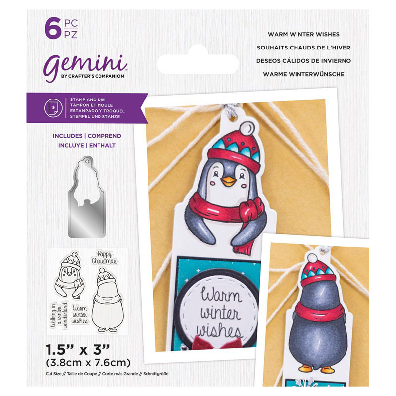 Gemini Cutting Die & Stamp Set, Front & Back Tag - Warm Winter Wishes