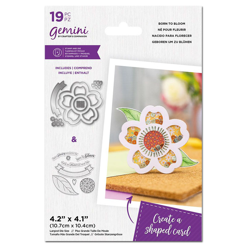 (image for) Gemini Cutting Die & Stamp Set, Shaped Shaker Cards - Born To Bloom