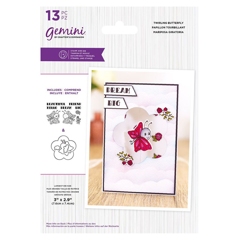 (image for) Gemini Cutting Die & Stamp Set, Twirling Characters - Butterfly
