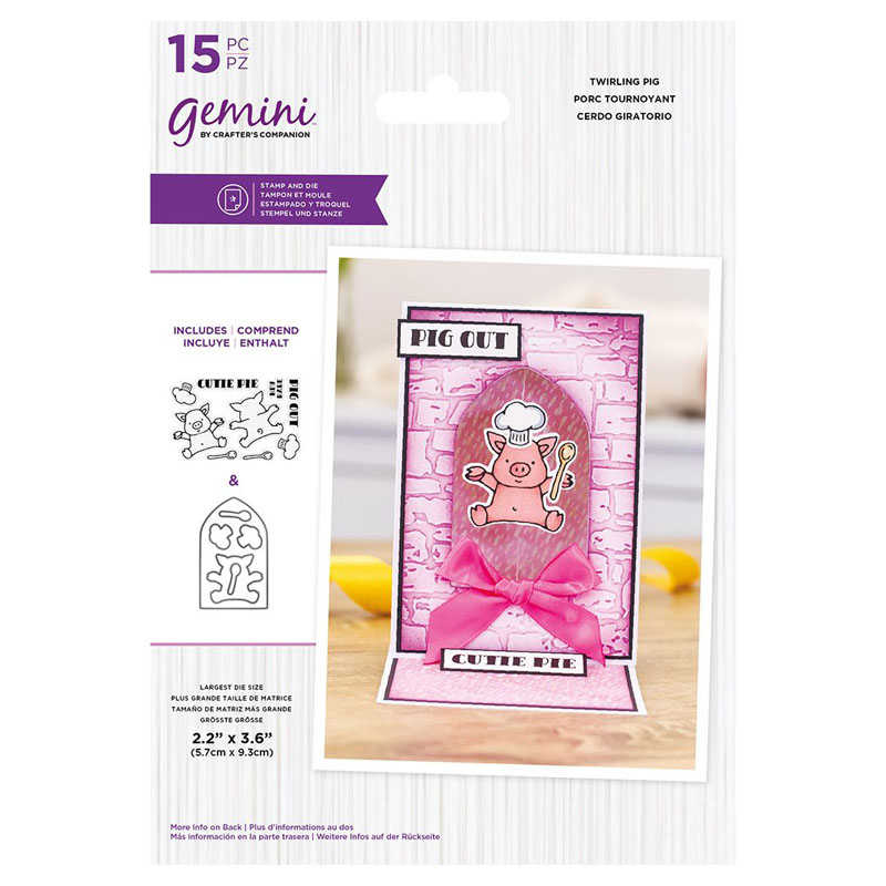 (image for) Gemini Cutting Die & Stamp Set, Twirling Characters - Pig