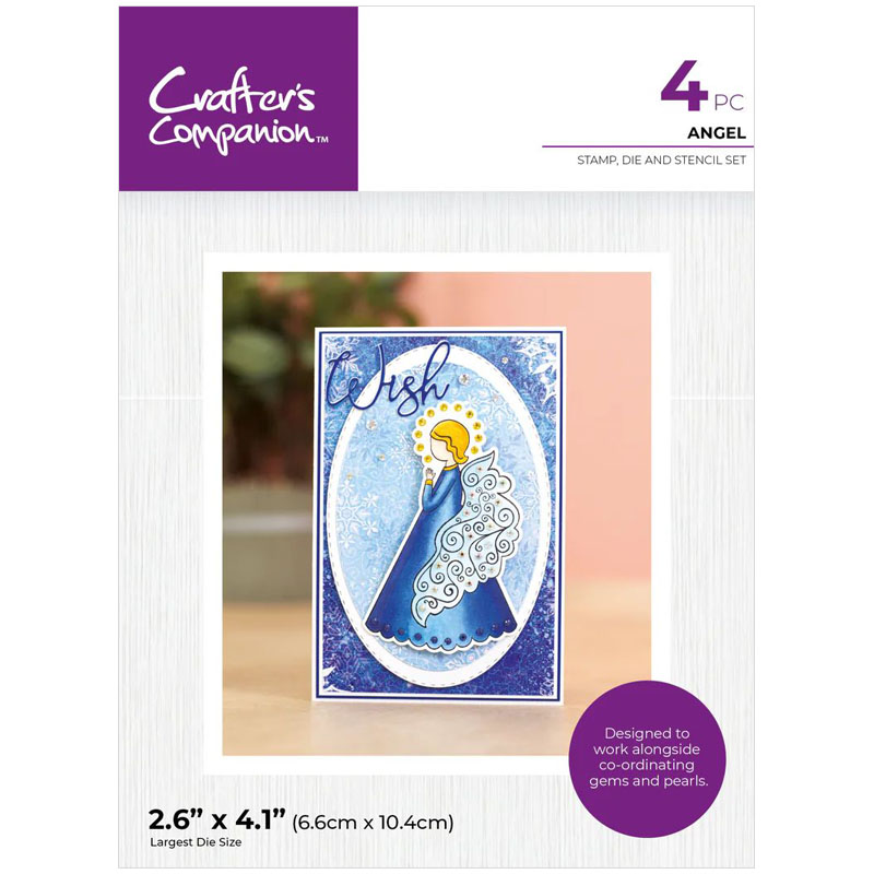 (image for) Crafters Companion Cutting Die, Stamp & Stencil Set, Touch of Sparkle - Angel
