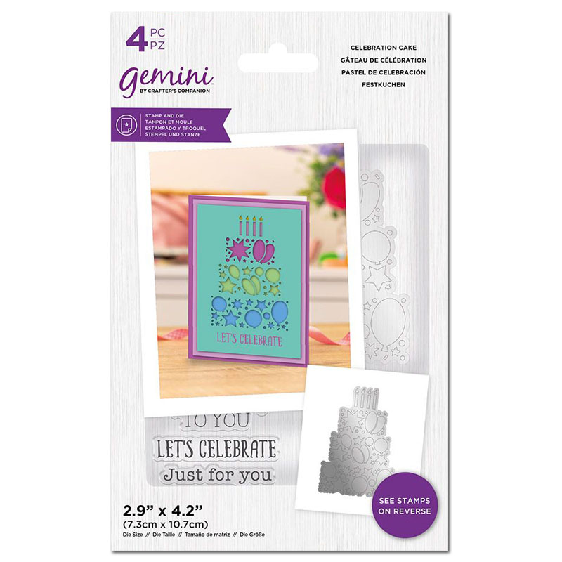 (image for) Gemini Cutting Die & Stamp Set, Abstract Shapes - Celebration Cake