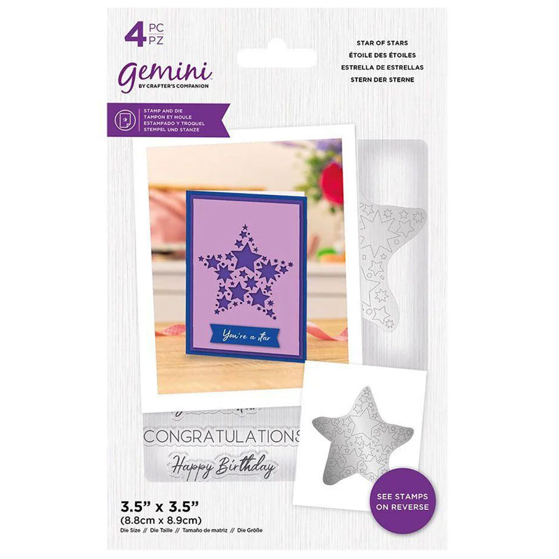(image for) Gemini Cutting Die & Stamp Set, Abstract Shapes - Star Of Stars