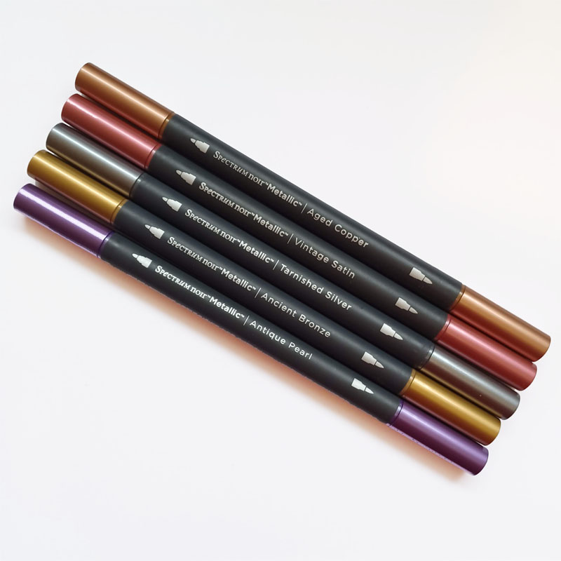(image for) Spectrum Noir - Twin-Tip Metallic Markers - Set of 5