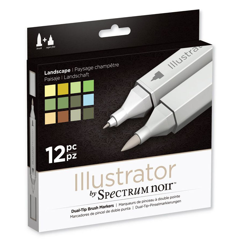 (image for) Spectrum Noir - Illustrator Dual-Tip Brush Markers - Landscape (12PC)