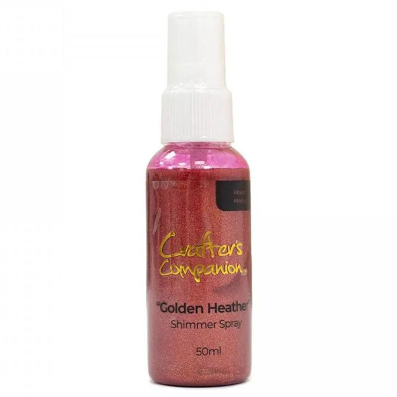 Crafters Companion Shimmer Spray (50ml) - Golden Heather (image for) Crafters Companion Shimmer Spray (50ml) - Golden Heather