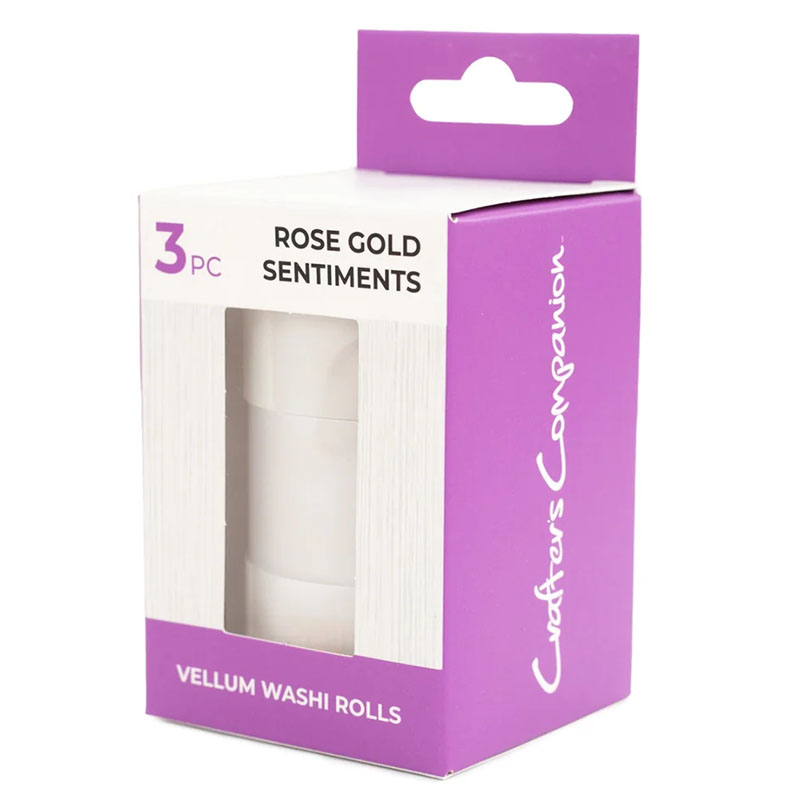 (image for) Crafters Companion - Vellum Washi Rolls, Rose Gold Sentiments (3 Rolls)