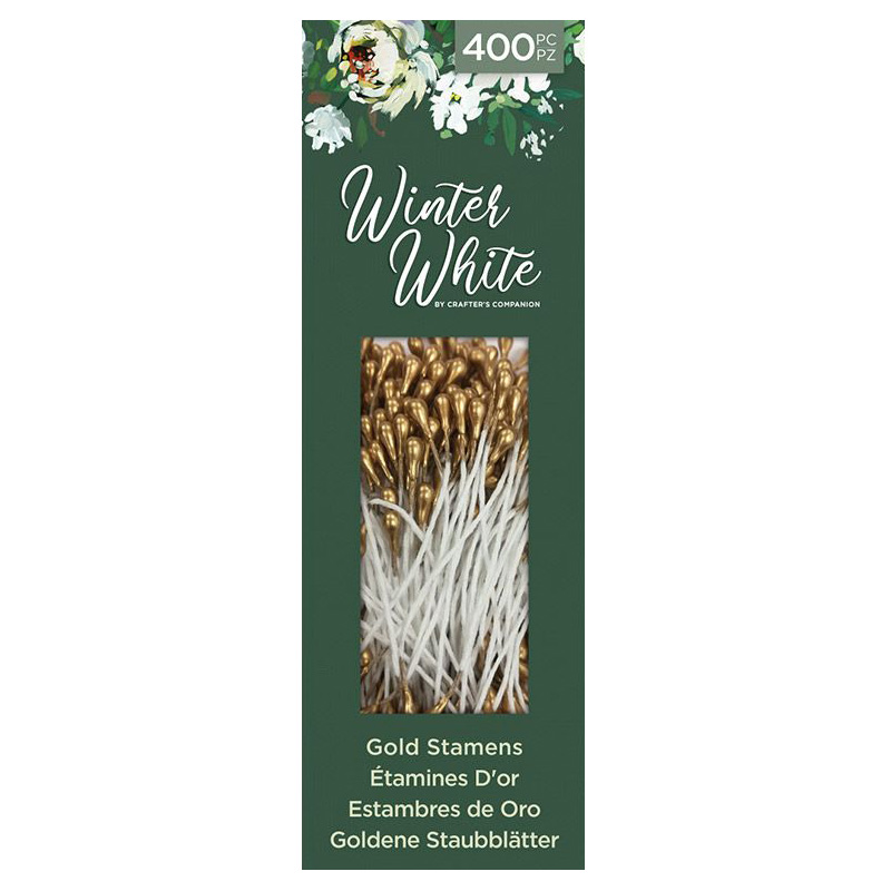 Flower Stamens, Winter White - Gold (400 pieces)