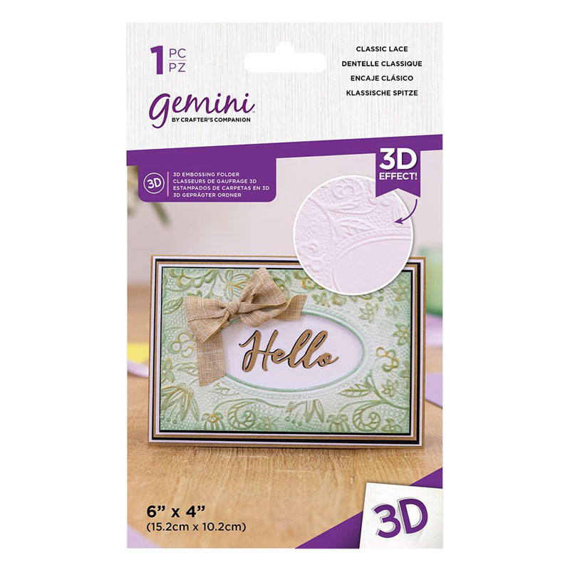 (image for) Gemini 3D Embossing Folder 6"x4" - Classic Lace