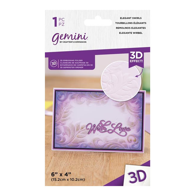 (image for) Gemini 3D Embossing Folder 6"x4" - Elegant Swirls