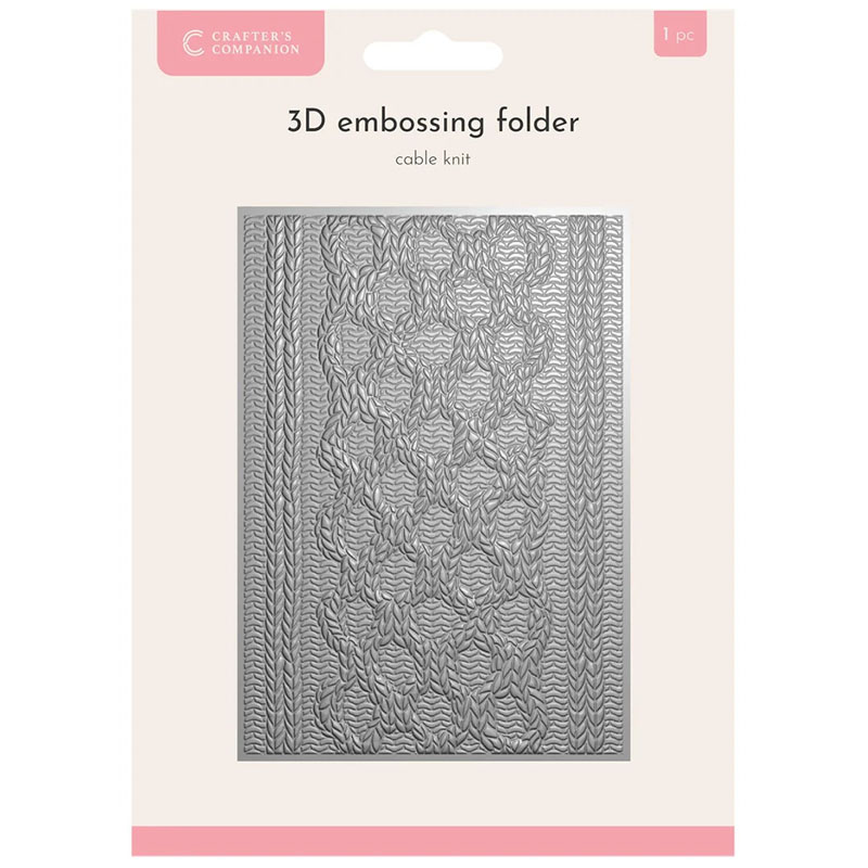(image for) Crafters Companion 3D Embossing Folder 5"x7" - Cable Knit