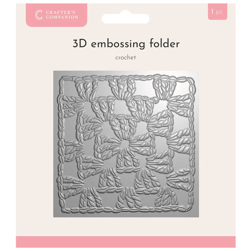 (image for) Crafters Companion 3D Embossing Folder 5.5"x5.5" - Crochet