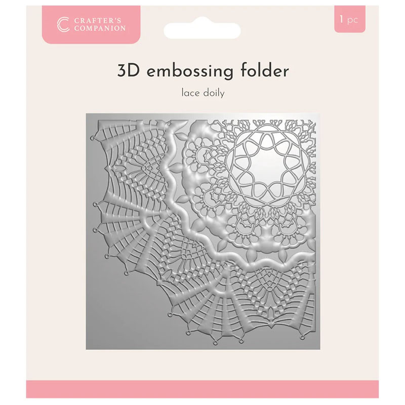 (image for) Crafters Companion 3D Embossing Folder 5.5"x5.5" - Lace Doily