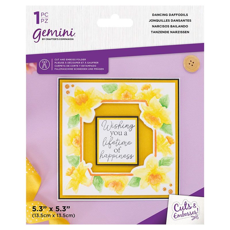 (image for) Gemini Cut & Emboss Folder 5.3"x5.3" - Floral Frame, Dancing Daffodils