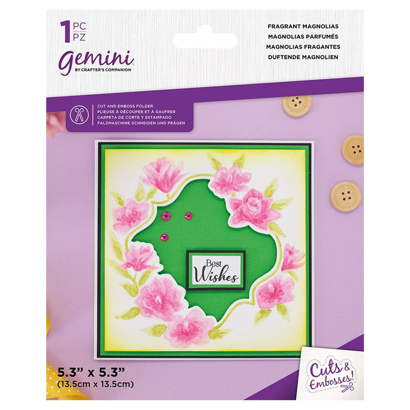(image for) Gemini Cut & Emboss Folder 5.3"x5.3" - Floral Frame, Fragrant Magnolias