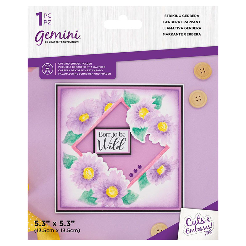 (image for) Gemini Cut & Emboss Folder 5.3"x5.3" - Floral Frame, Striking Gerbera