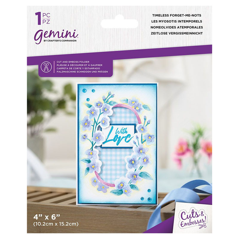 (image for) Gemini Cut & Emboss Folder 4"x6" - Floral Frame, Timeless Forget-Me-Nots