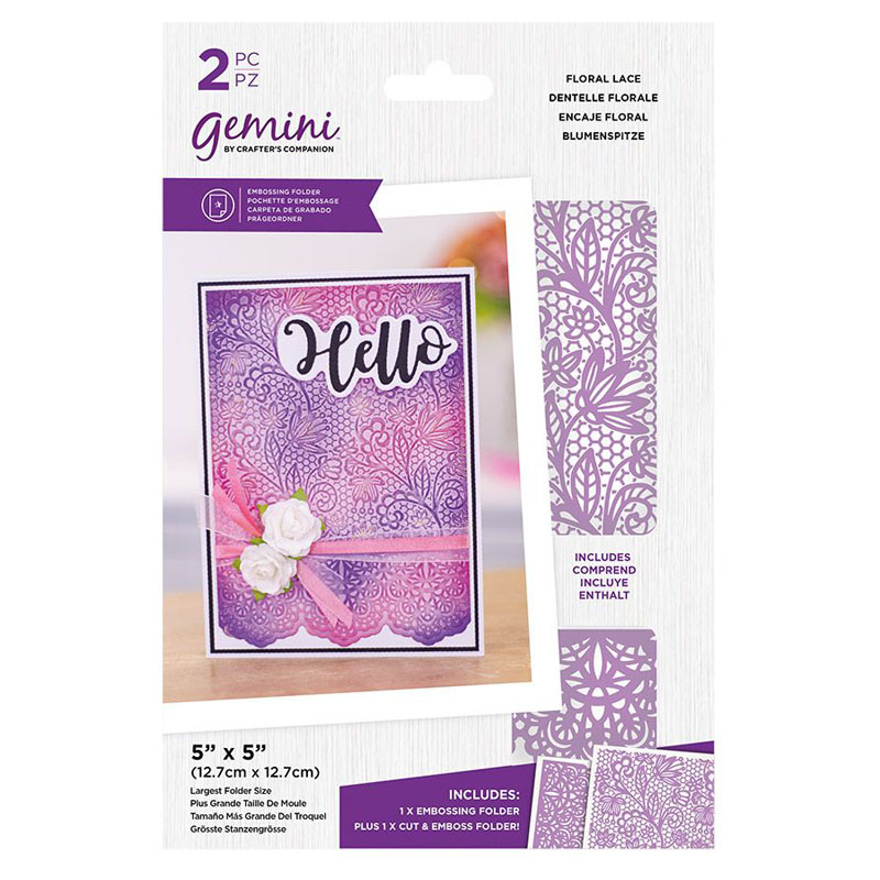 (image for) Gemini Embossing Folder Duo, Mix & Match - Floral Lace