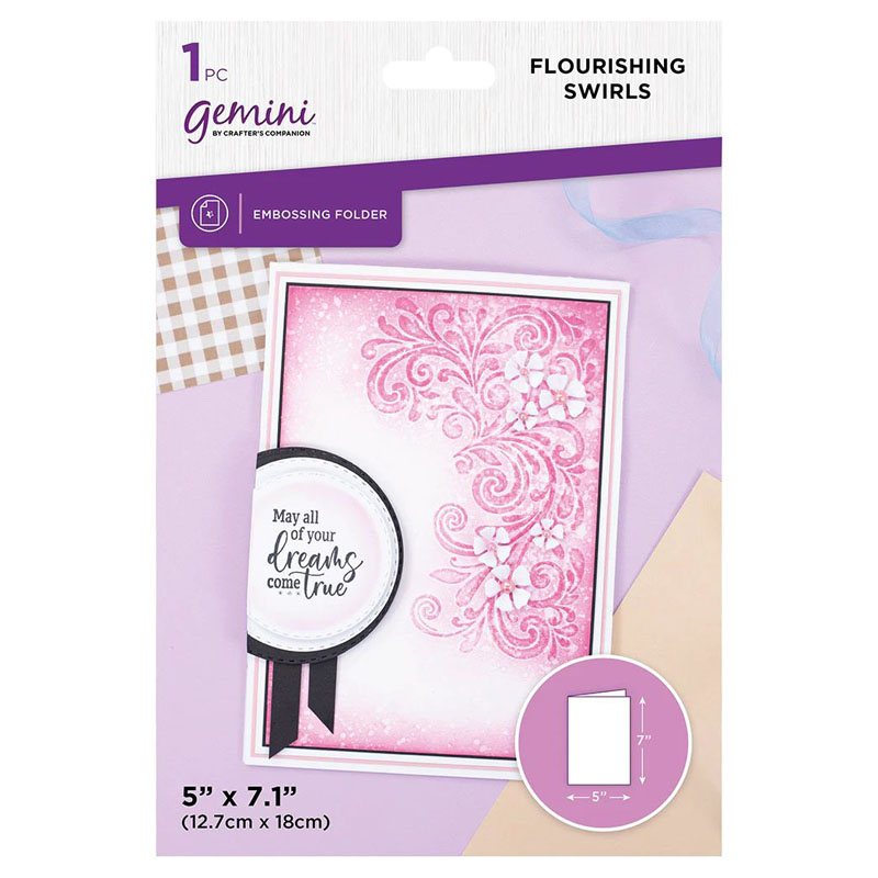 (image for) Gemini Embossing Folder 5"x7" - Grande Swirl, Flourishing Swirls