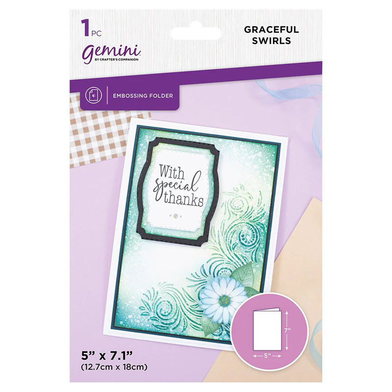 (image for) Gemini Embossing Folder 5"x7" - Grande Swirl, Graceful Swirls