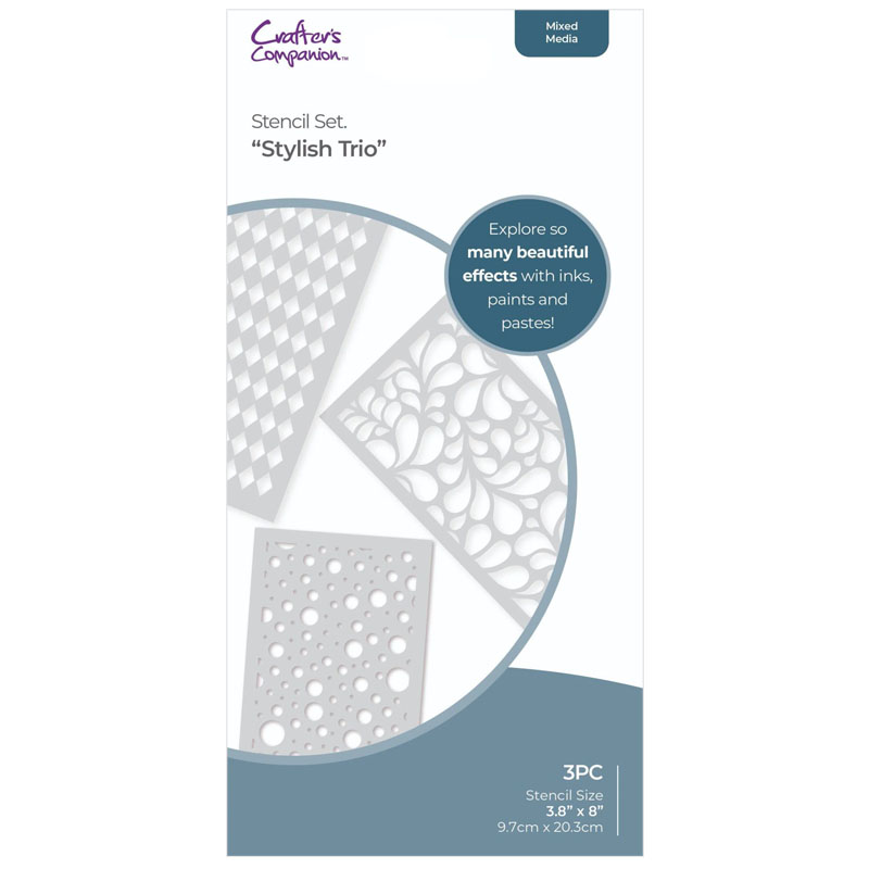 (image for) Crafters Companion Stencil Set - Stylish Trio