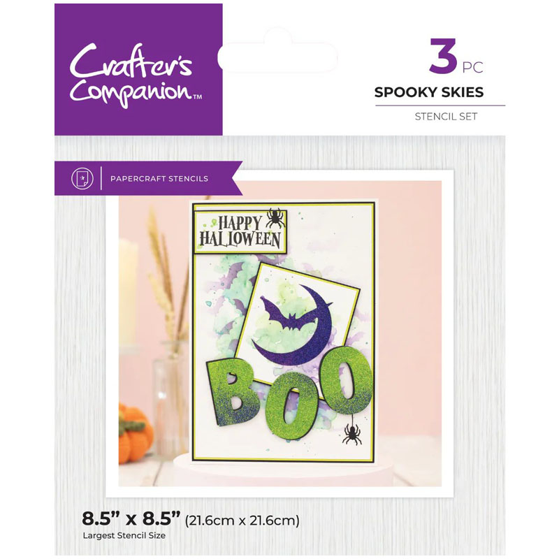 (image for) Crafters Companion Stencil Set - Spooky Skies (3pc)