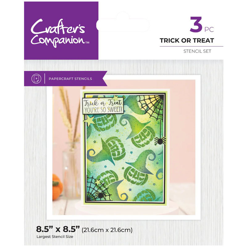 (image for) Crafters Companion Stencil Set - Trick Or Treat (3pc)