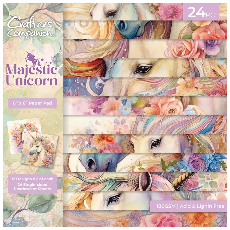 (image for) Crafters Companion 6"x6" Paper Pad - Majestic Unicorn