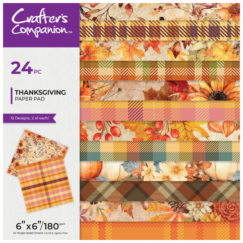 (image for) Crafters Companion 6"x6" Paper Pad - Thanksgiving