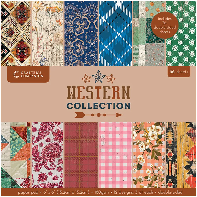 (image for) Crafters Companion 6"x6" Paper Pad - Western