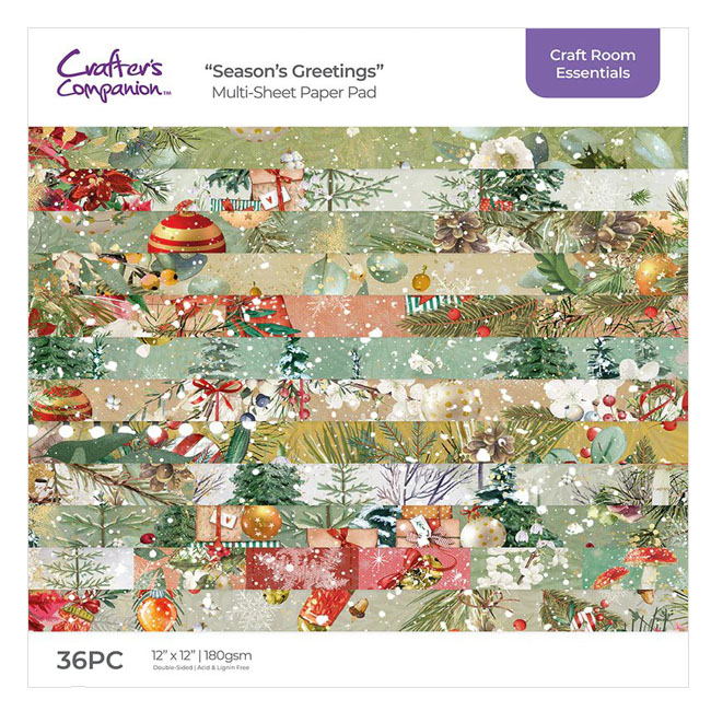 (image for) Crafters Companion 12"x12" Paper Pad - Season's Greetings