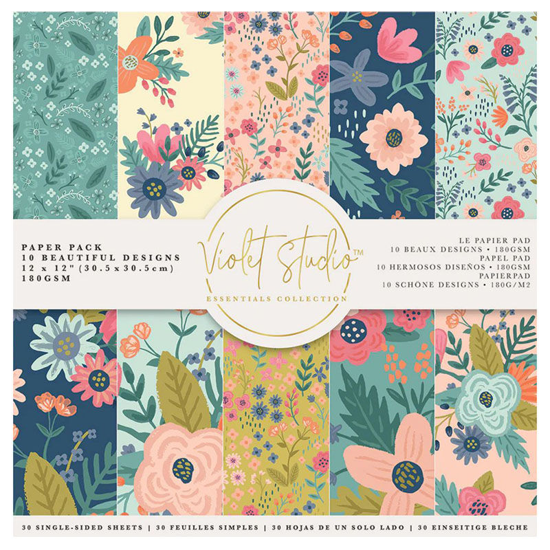 (image for) Crafters Companion 12"x12" Paper Pad - Violet Studio, Florals