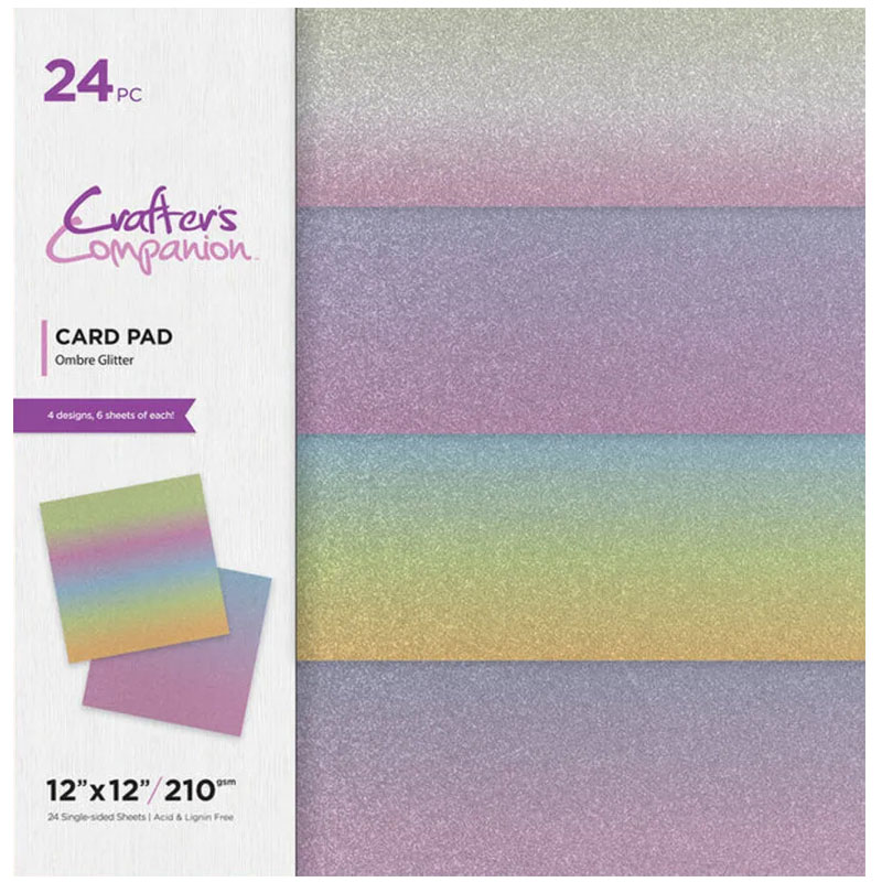 (image for) Crafters Companion 12"x12" Card Pad - Ombre Glitter