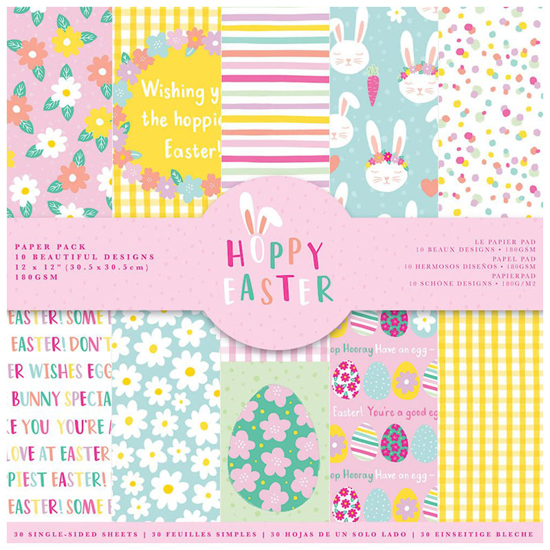 (image for) Crafters Companion 12"x12" Paper Pad - Violet Studio, Hoppy Easter