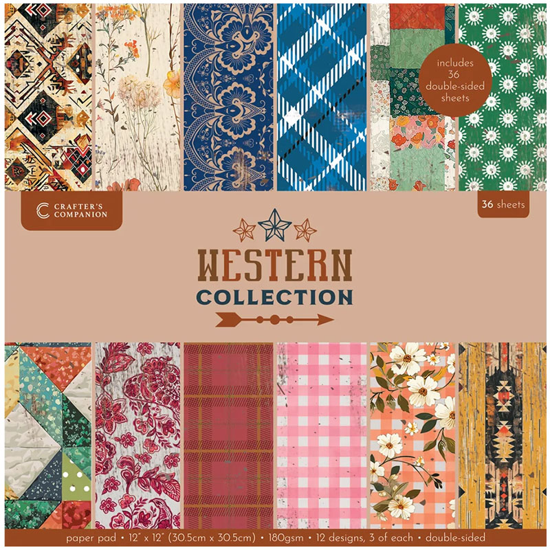 (image for) Crafters Companion 12"x12" Paper Pad - Western