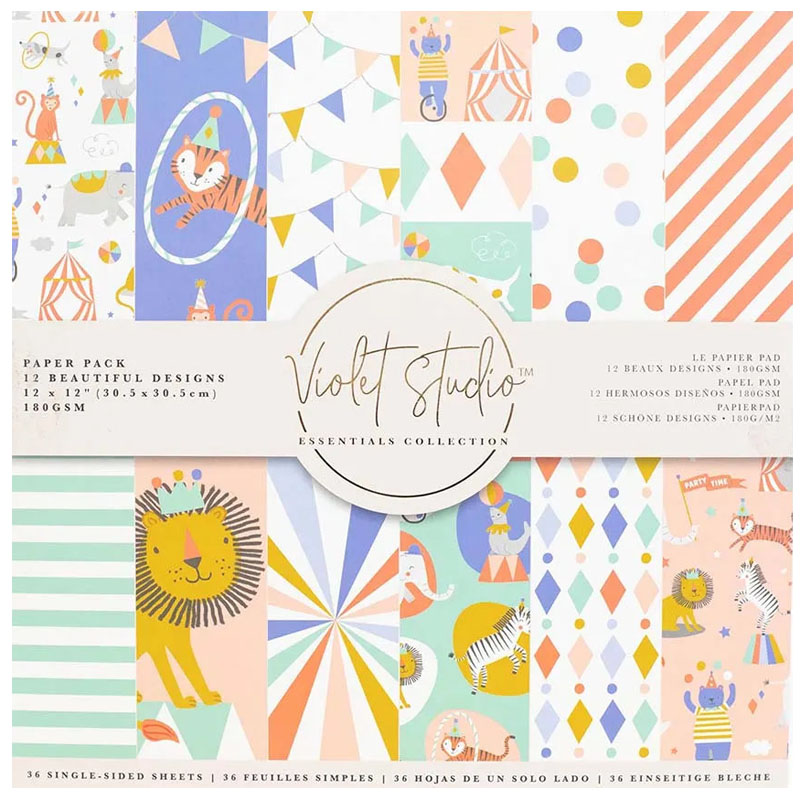 (image for) Crafters Companion 12"x12" Paper Pad - Violet Studio, Circus