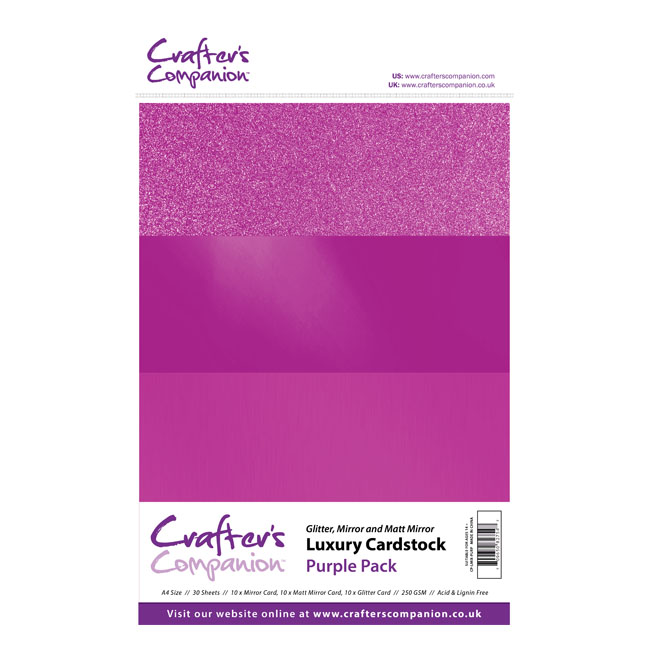 Crafters Companion A4 Luxury Cardstock - Purple (30 Sheets)