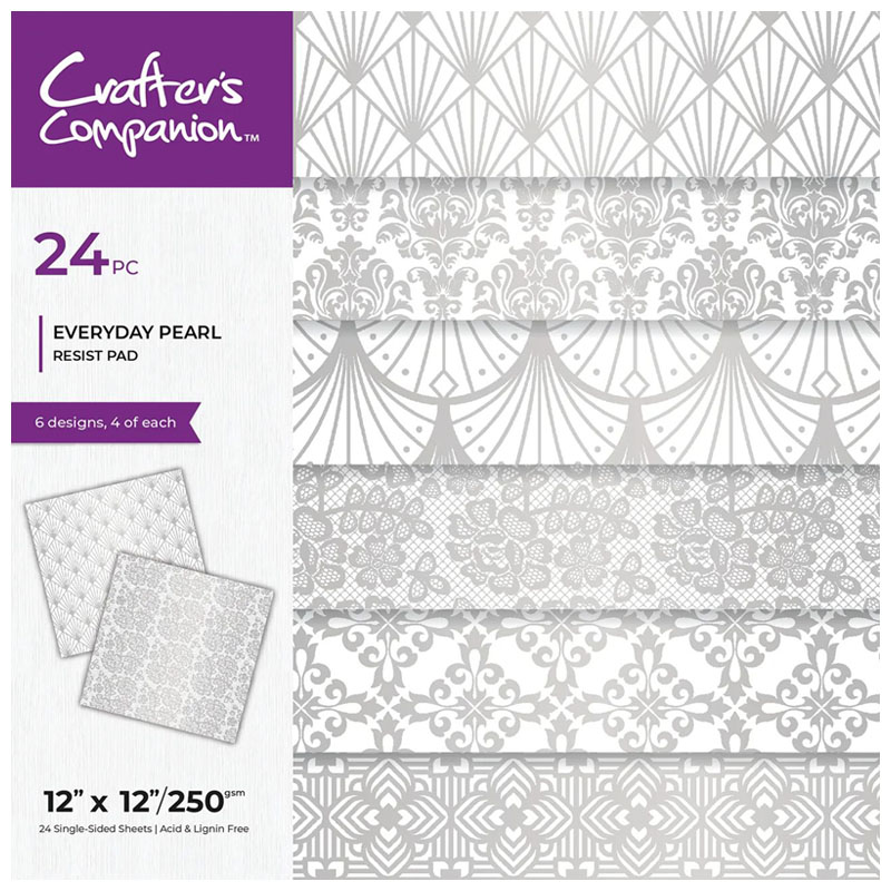(image for) Crafters Companion 12"x12" Paper Pad - Resist Pad - Everyday Pearl