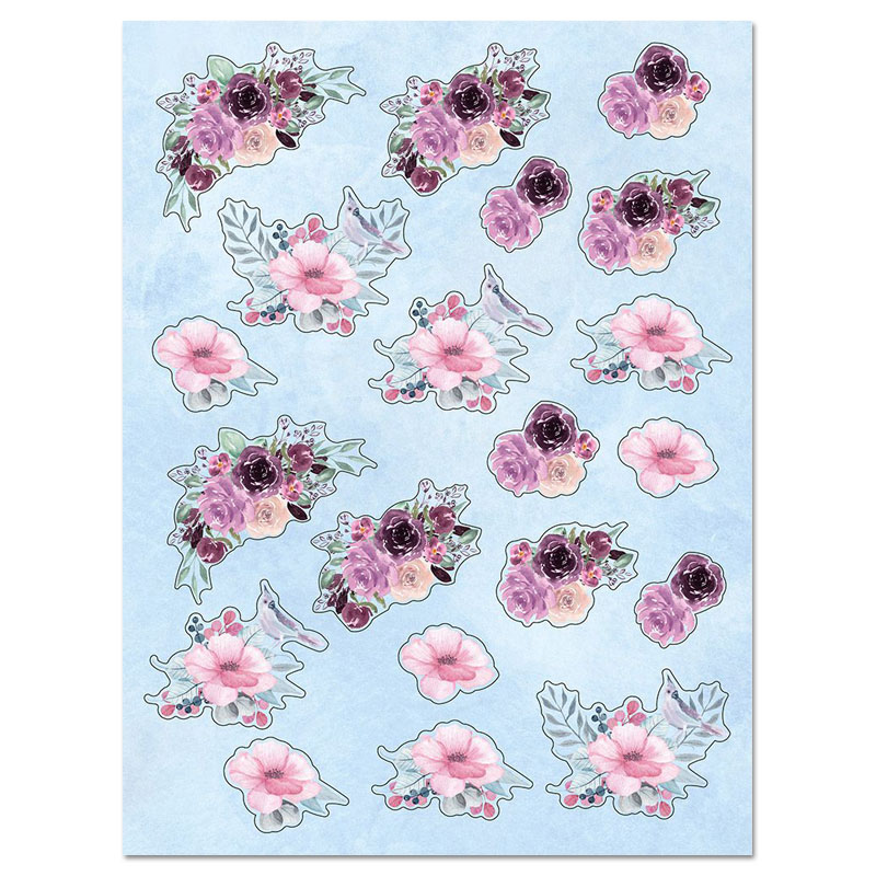 (image for) Die Cut 3D Decoupage A4 Sheet - Fancy Florals (Design B)