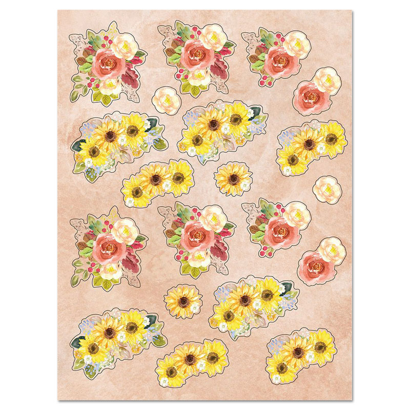 (image for) Die Cut 3D Decoupage A4 Sheet - Fancy Florals (Design C)