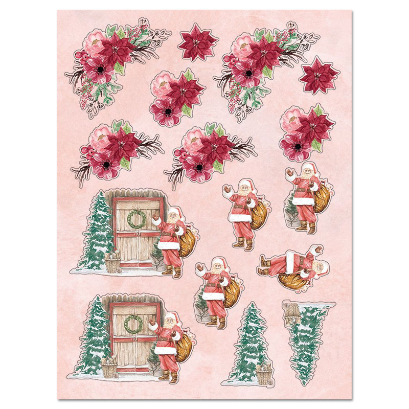 (image for) Die Cut 3D Decoupage A4 Sheet - Traditional Christmas (Design A)