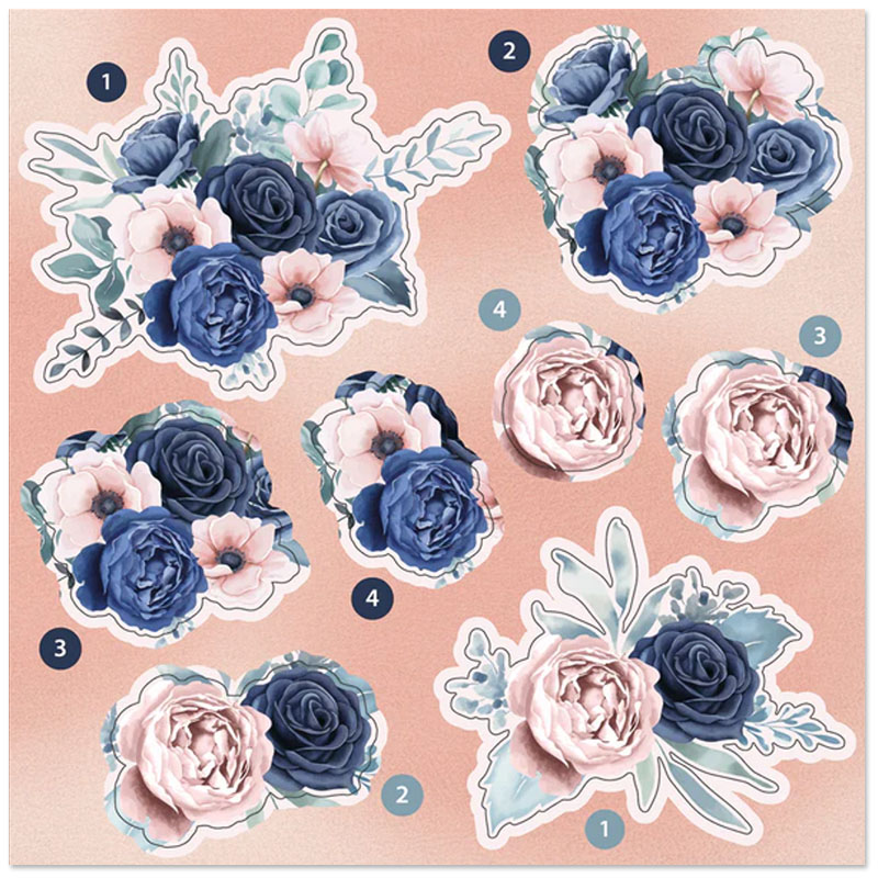 Die Cut 3D Decoupage 6x6 Sheet - Floral Elegance