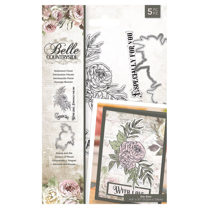 Crafters Companion Die & Stamp Set, Belle Countryside - Statement Floral