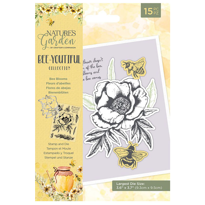 (image for) Nature's Garden Cutting Die & Stamp Set, Bee-Youtiful - Bee Blooms