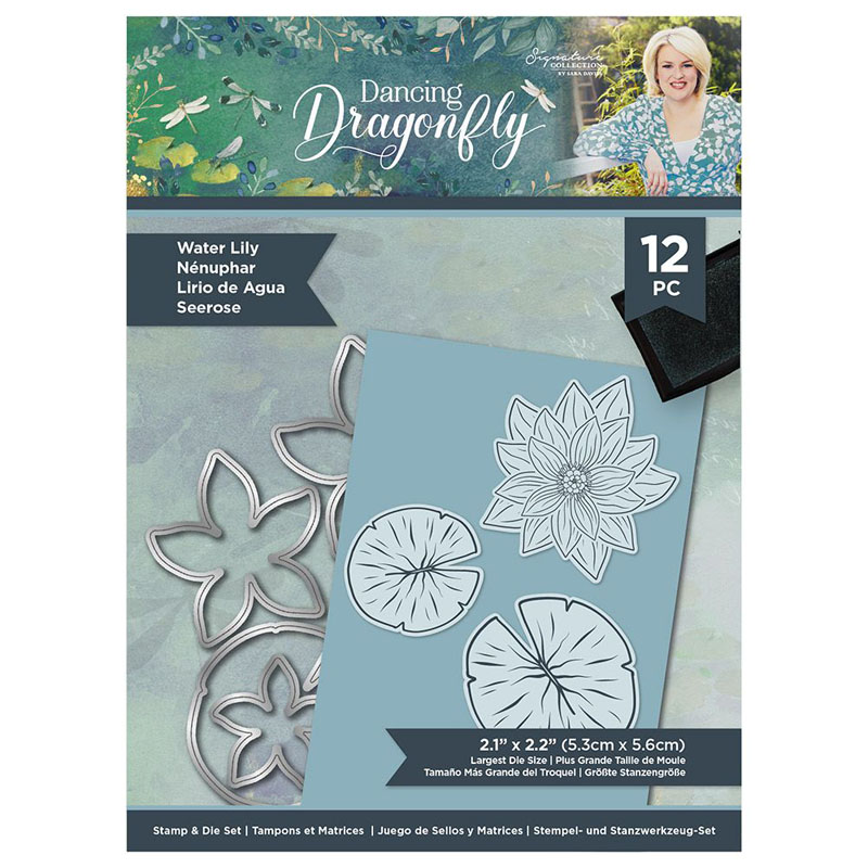 Sara Signature Cutting Die & Stamp Set, Dancing Dragonfly - Water Lily