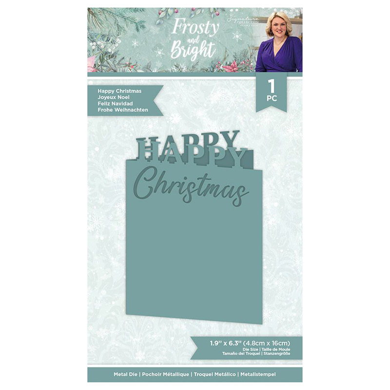 Sara Signature Cutting Die, Frosty & Bright - Happy Christmas