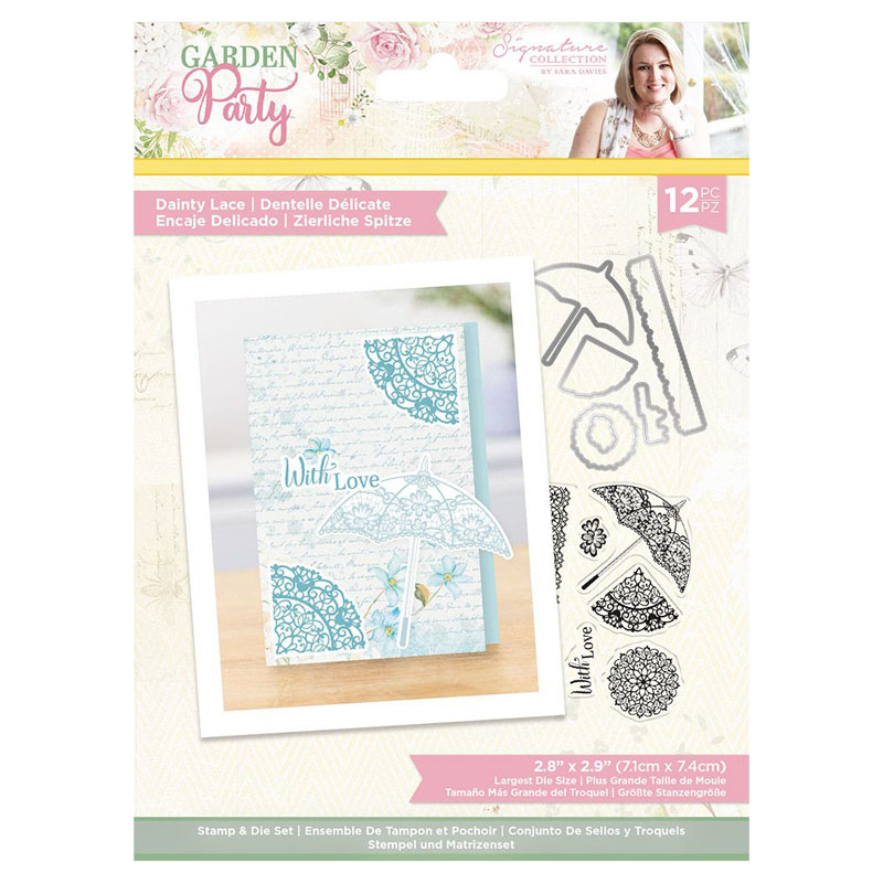 (image for) Sara Signature Cutting Die & Stamp Set, Garden Party - Dainty Lace